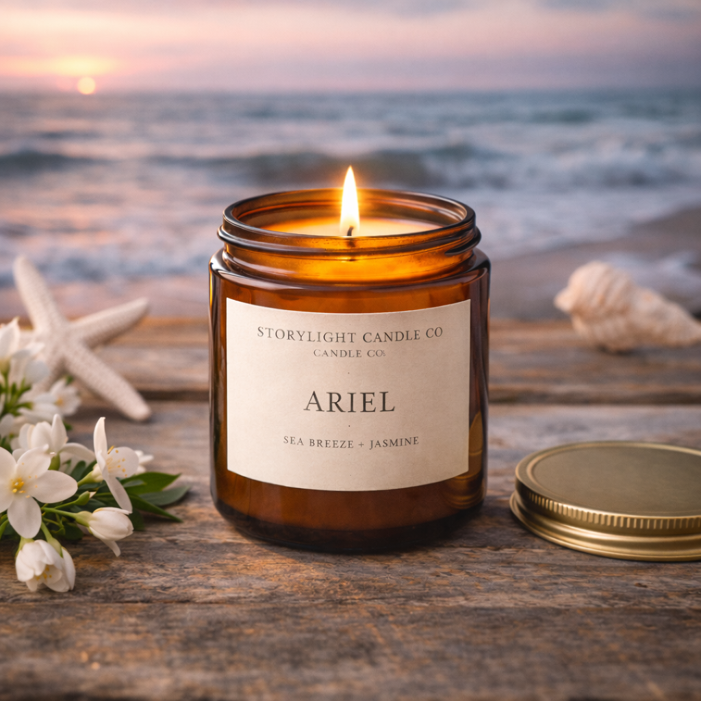 Ariel - Premium Coconut Apricot Wax Candle - Handmade Small Batch