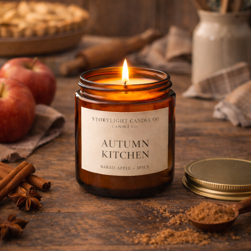Autumn Kitchen - Premium Coconut Apricot Wax Candle - Handmade Small Batch