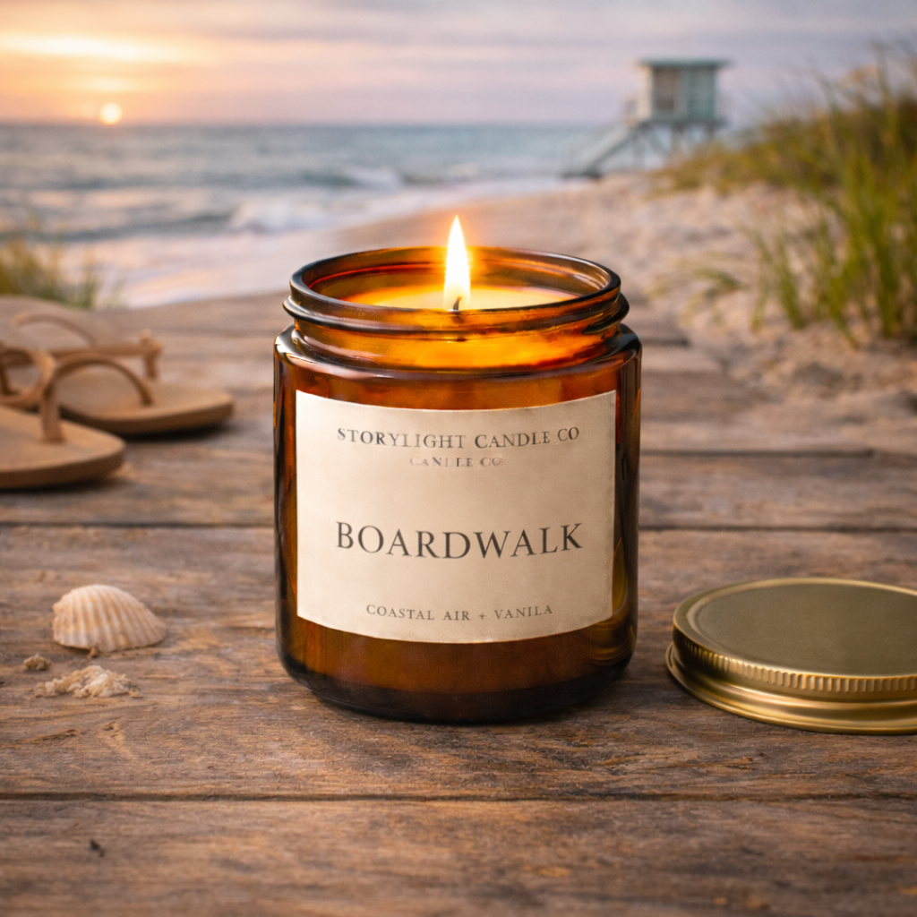 Boardwalk - Premium Coconut Apricot Wax Candle - Handmade Small Batch
