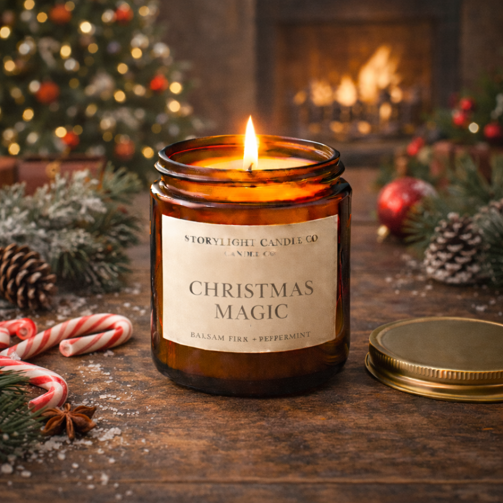 Christmas Magic - Premium Coconut Apricot Wax Candle - Handmade Small Batch