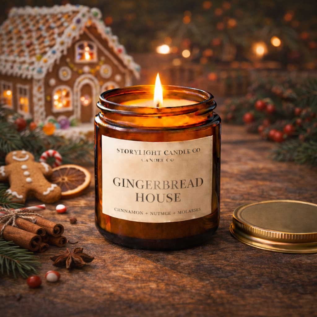 Gingerbread House - Premium Coconut Apricot Wax Candle - Handmade Small Batch