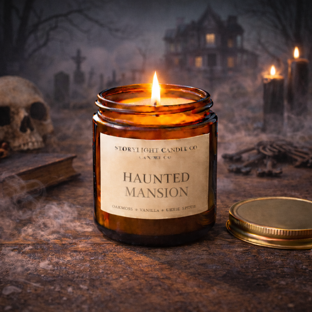 Haunted Mansion - Premium Coconut Apricot Wax Candle - Handmade Small Batch