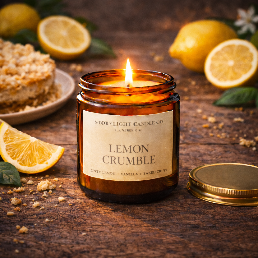 Lemon Crumble - Premium Coconut Apricot Wax Candle - Handmade Small Batch