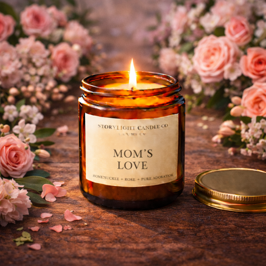 Moms Love - Premium Coconut Apricot Wax Candle - Handmade Small Batch
