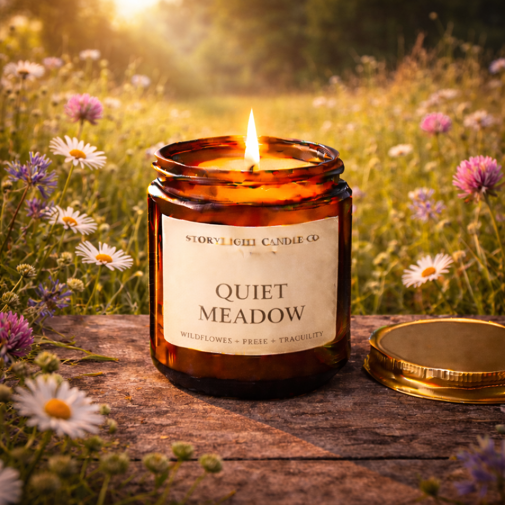 Quiet Meadow - Premium Coconut Apricot Wax Candle - Handmade Small Batch