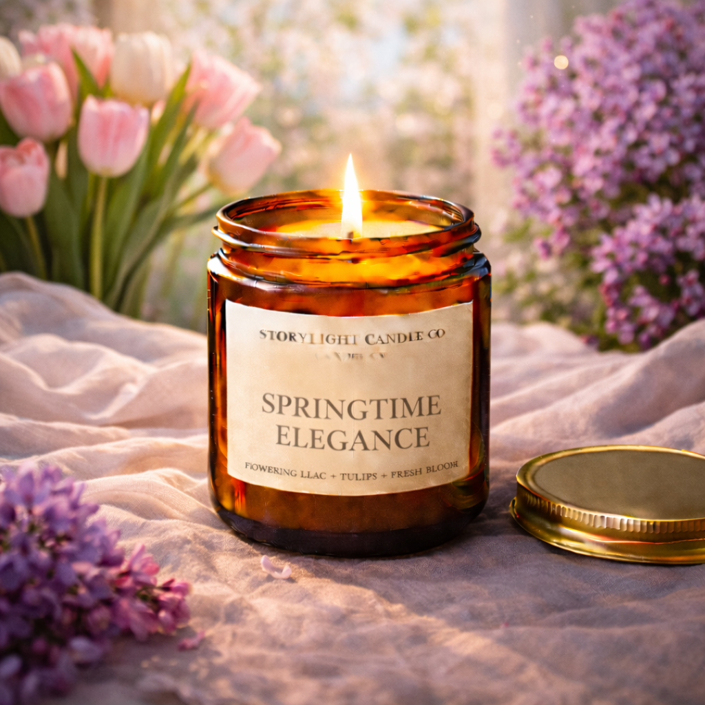 Springtime Elegance - Premium Coconut Apricot Wax Candle - Handmade Small Batch