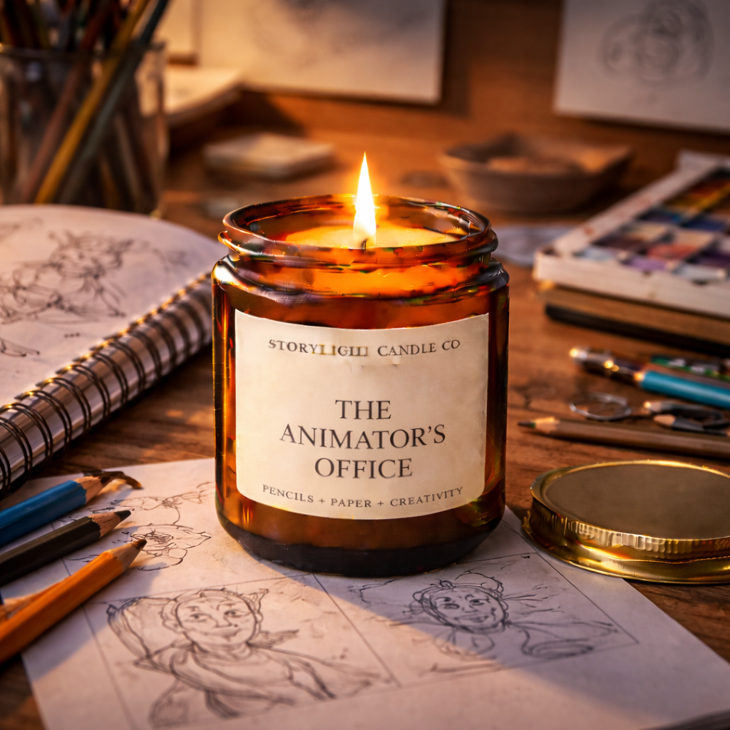The Animators Office - Premium Coconut Apricot Wax Candle - Handmade Small Batch