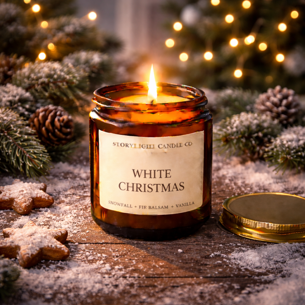 White Christmas - Premium Coconut Apricot Wax Candle - Handmade Small Batch