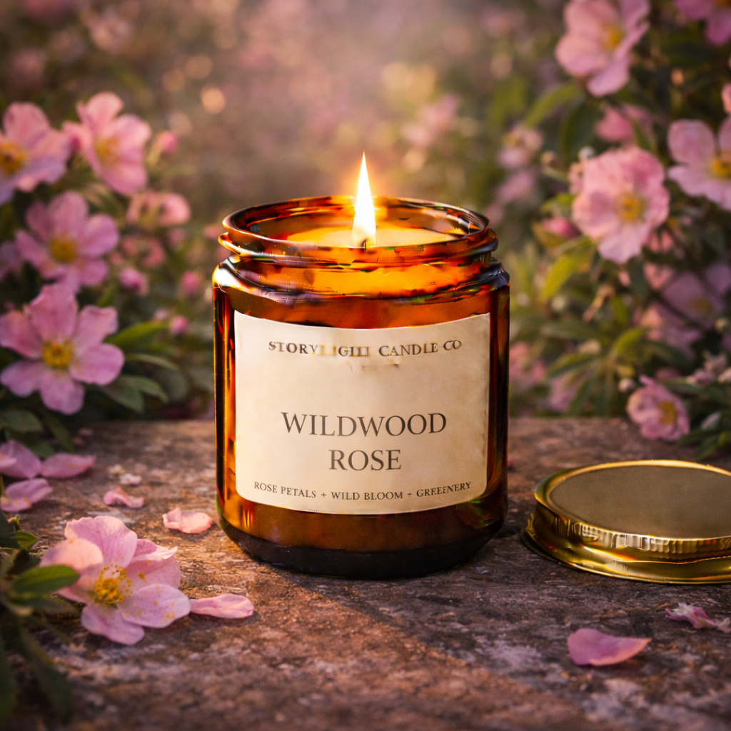 Wildwood Rose - Premium Coconut Apricot Wax Candle - Handmade Small Batch
