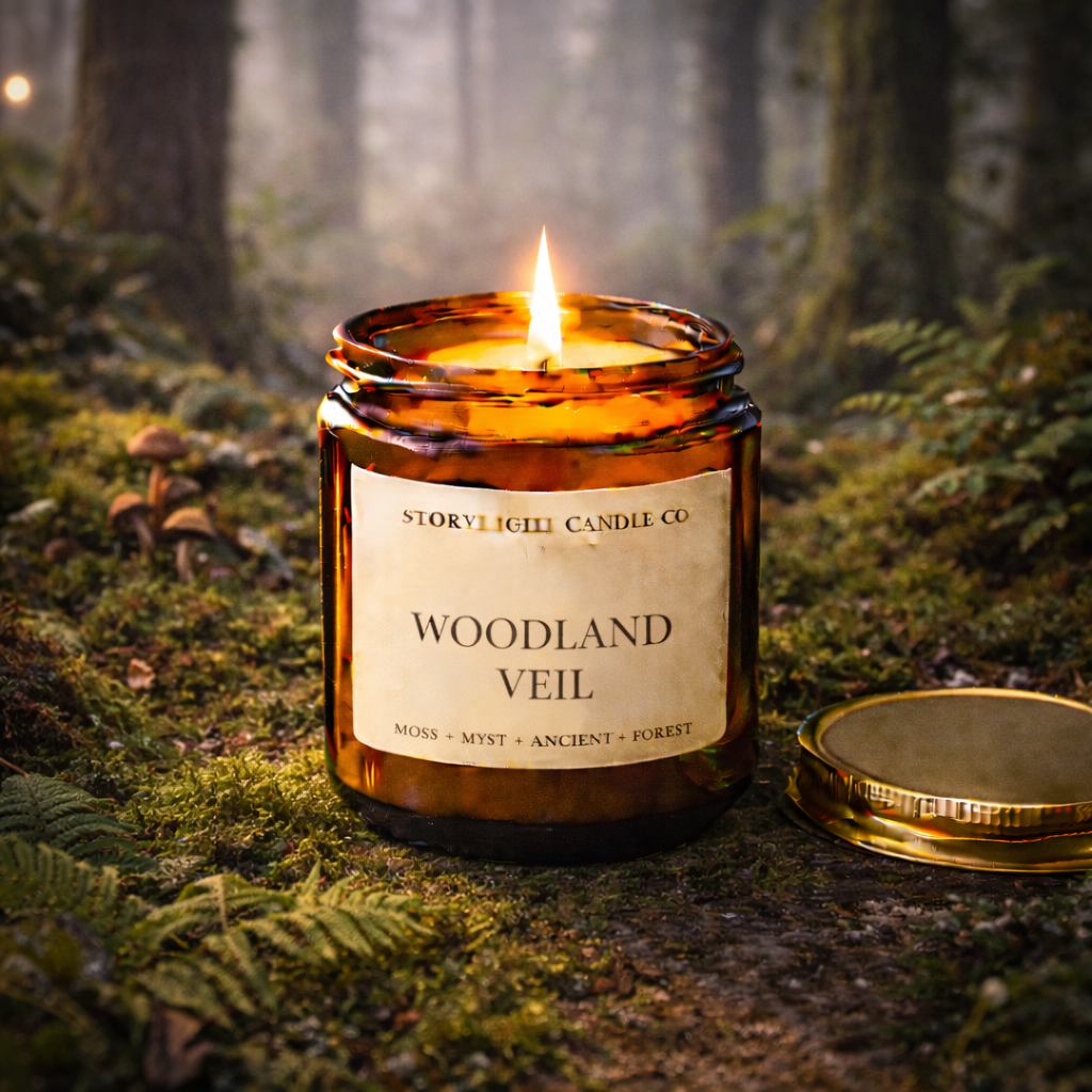 Woodland Veil - Premium Coconut Apricot Wax Candle - Handmade Small Batch