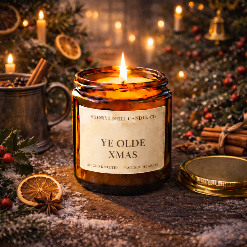Ye Olde Xmas - Premium Coconut Apricot Wax Candle - Handmade Small Batch