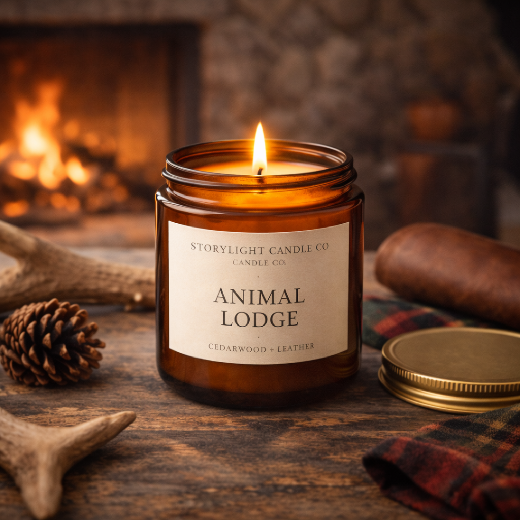 Animal Lodge - Premium Coconut Apricot Wax Candle - Handmade Small Batch
