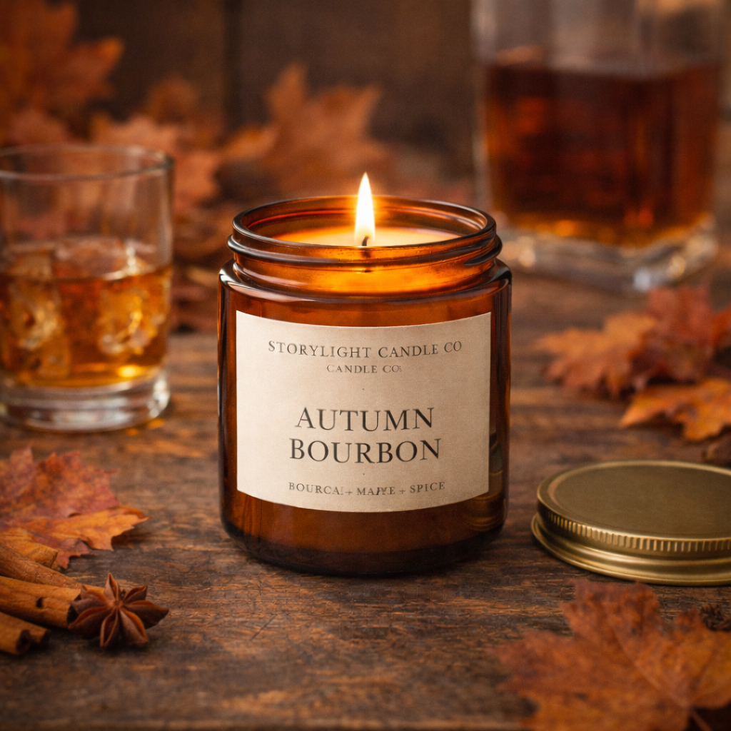 Autumn Bourbon - Premium Coconut Apricot Wax Candle - Handmade Small Batch