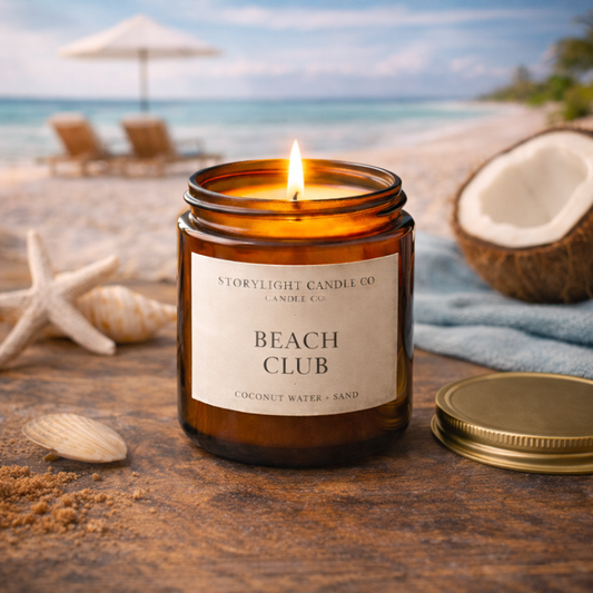 Beach Club - Premium Coconut Apricot Wax Candle - Handmade Small Batch