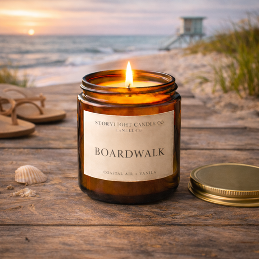 Boardwalk - Premium Coconut Apricot Wax Candle - Handmade Small Batch