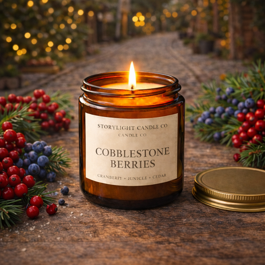 Cobblestone Berries - Premium Coconut Apricot Wax Candle - Handmade Small Batch