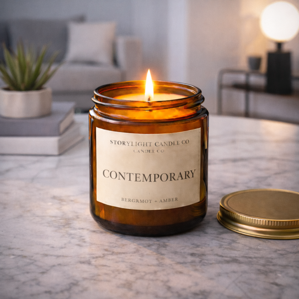 Contemporary - Premium Coconut Apricot Wax Candle - Handmade Small Batch