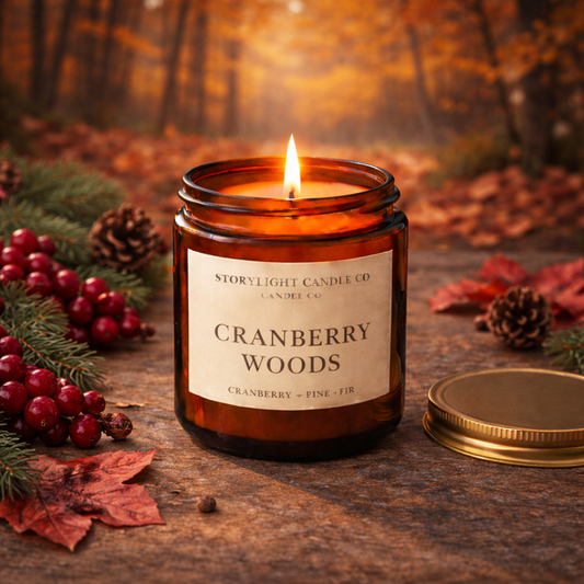 Cranberry Woods - Premium Coconut Apricot Wax Candle - Handmade Small Batch
