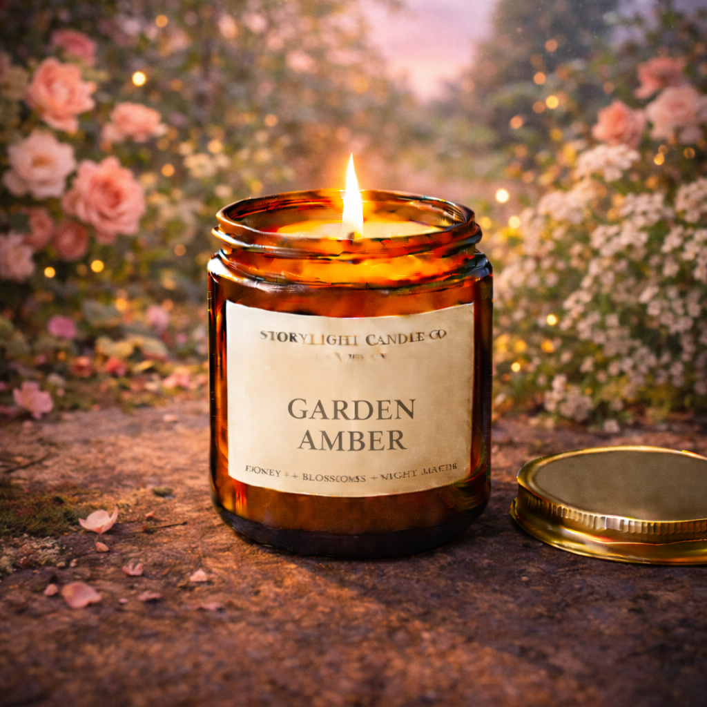Garden Amber - Premium Coconut Apricot Wax Candle - Handmade Small Batch