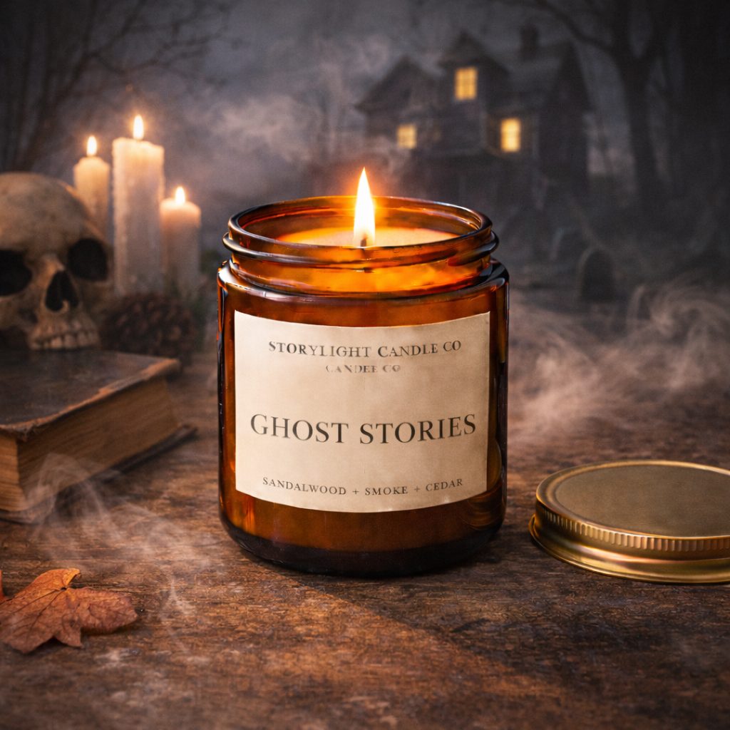 Ghost Stories - Premium Coconut Apricot Wax Candle - Handmade Small Batch
