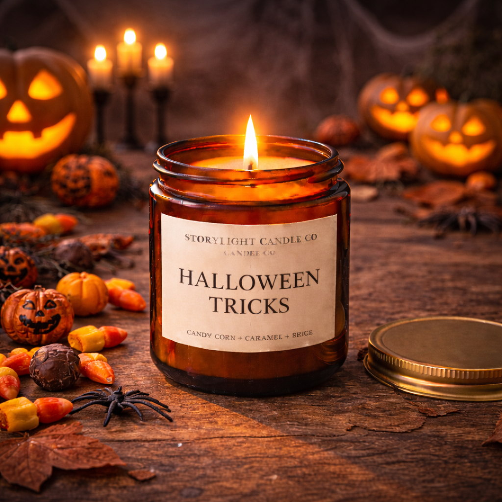 Halloween Tricks - Premium Coconut Apricot Wax Candle - Handmade Small Batch