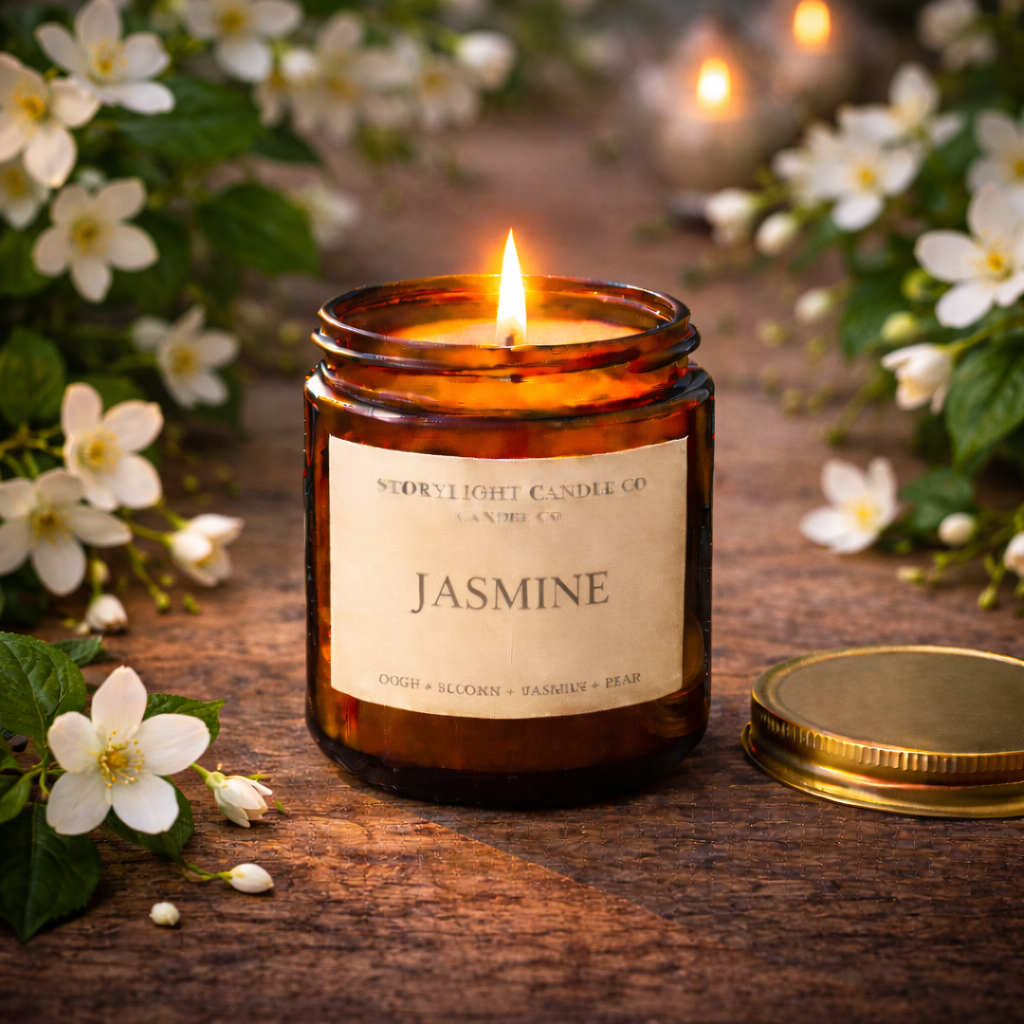 Jasmine - Premium Coconut Apricot Wax Candle - Handmade Small Batch