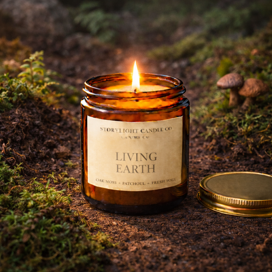 Living Earth - Premium Coconut Apricot Wax Candle - Handmade Small Batch