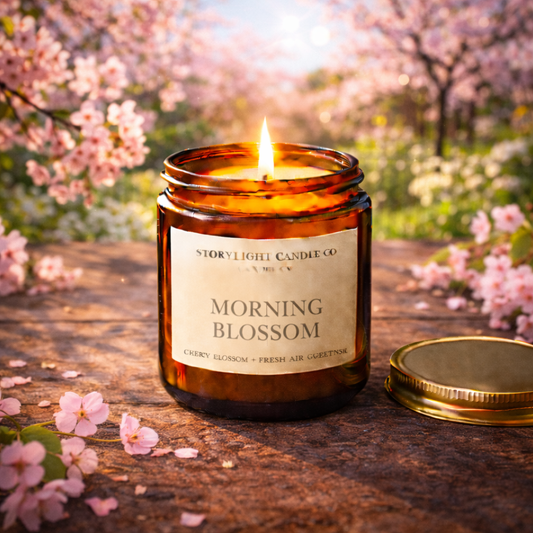 Morning Blossom - Premium Coconut Apricot Wax Candle - Handmade Small Batch