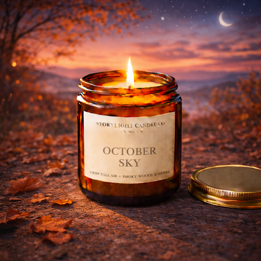 October Sky - Premium Coconut Apricot Wax Candle - Handmade Small Batch
