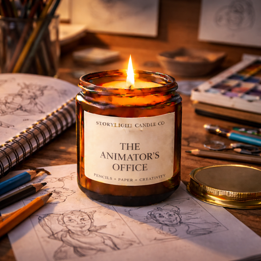 The Animators Office - Premium Coconut Apricot Wax Candle - Handmade Small Batch